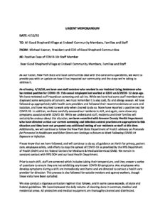 Staff Positive Diagnosis Letter to Staff Residents Families April 10 pdf 232x300 - Staff Positive Diagnosis-Letter to Staff, Residents, Families April 10